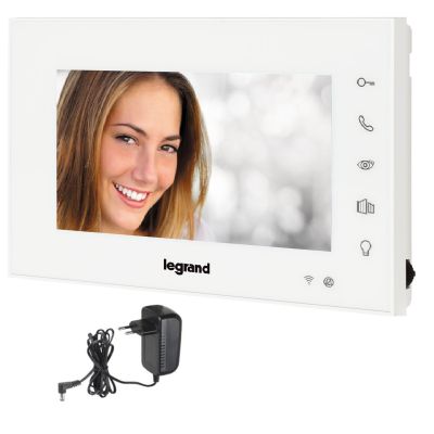 Legrand 365220 EASYKIT Wi-Fi videó beltéri egység 7col színes kijelző 2 vezetékes tápegységgel Fehér